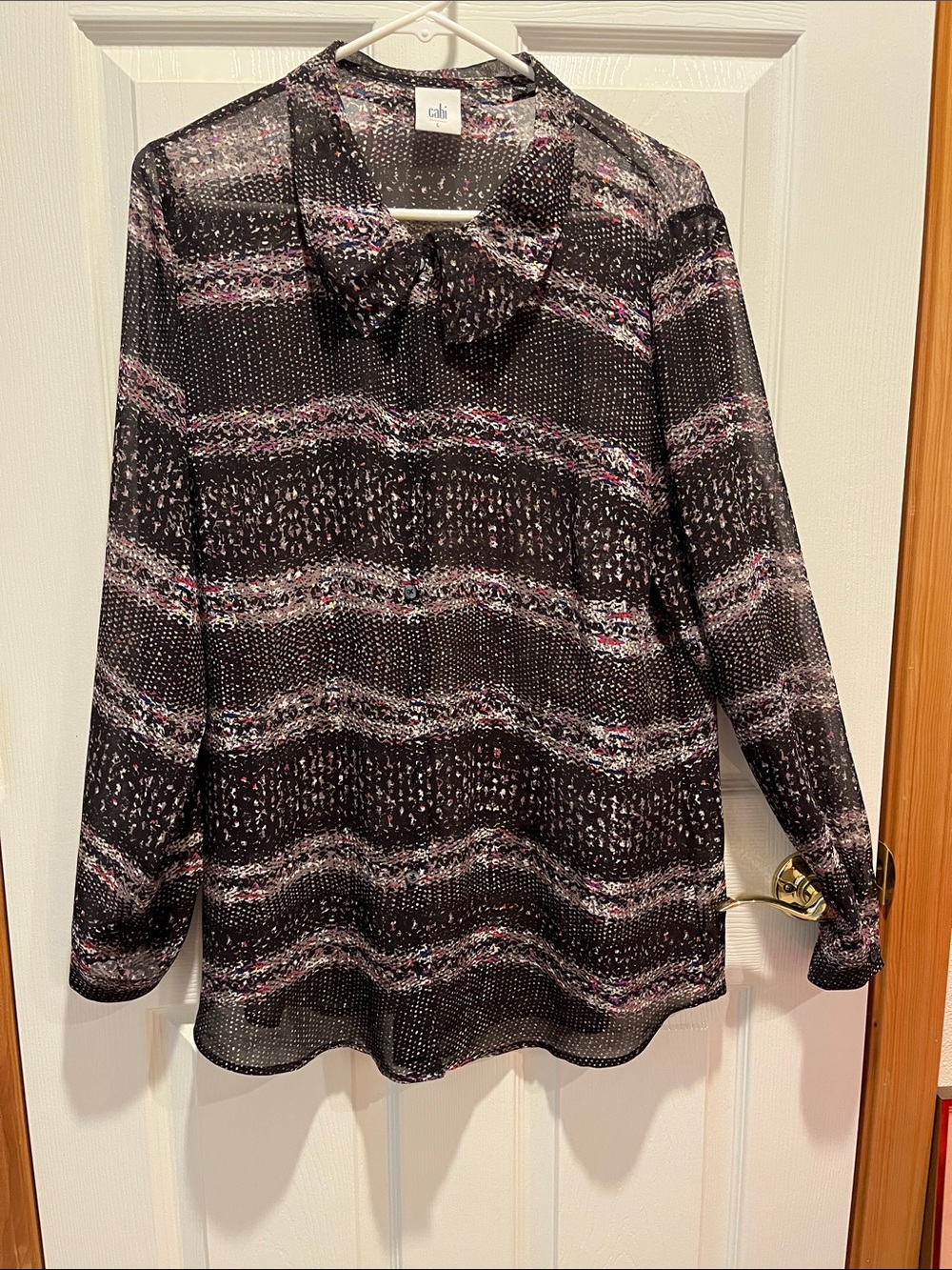 Cabi Long Sleeve Sheer Blouse